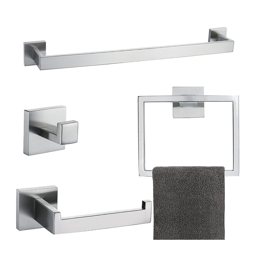 Wholesale Towel Bar Set 4 Pieces Stainless Steel Bathroom Hardware Accessories Set