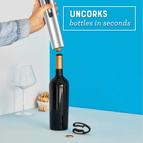 Home Party Wedding Electric Corkscrew Stainless Steel Black Wine Bottle Opener